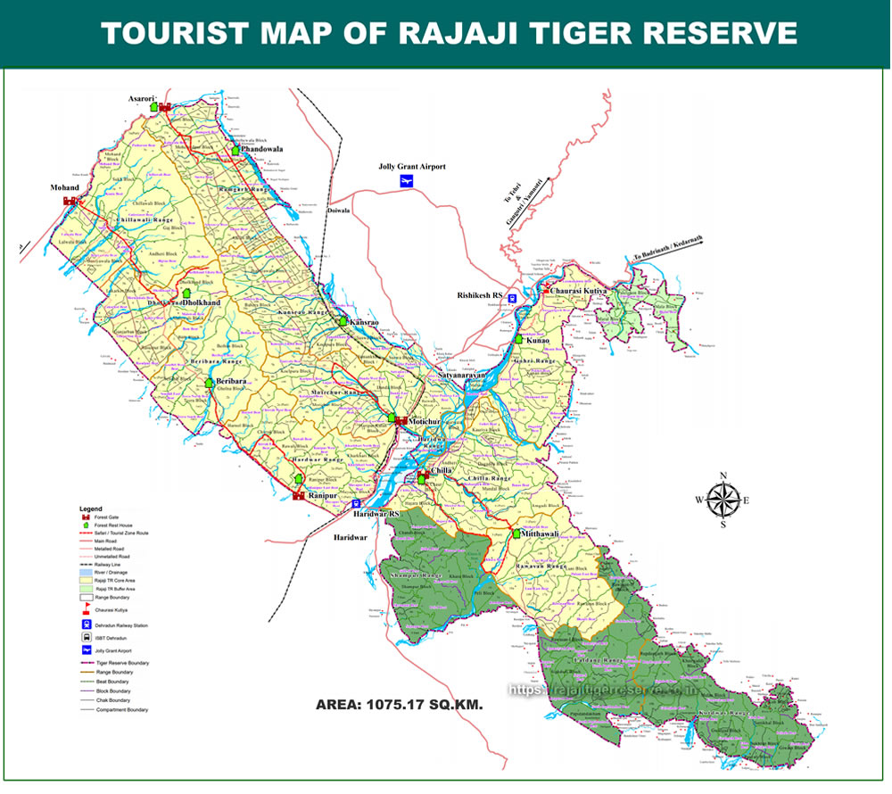 Map of rajaji tiger reserve district wise